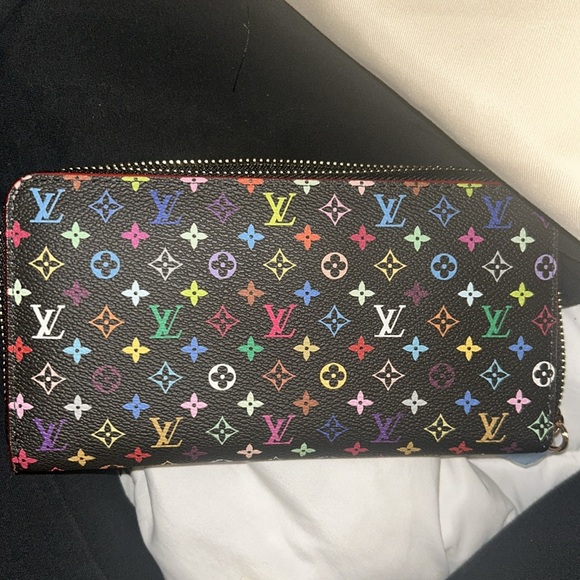 LOUIS VUITTON Monogram black Multicolor Zippy wallet (M60050) with gold hardware - Picture 5 of 5